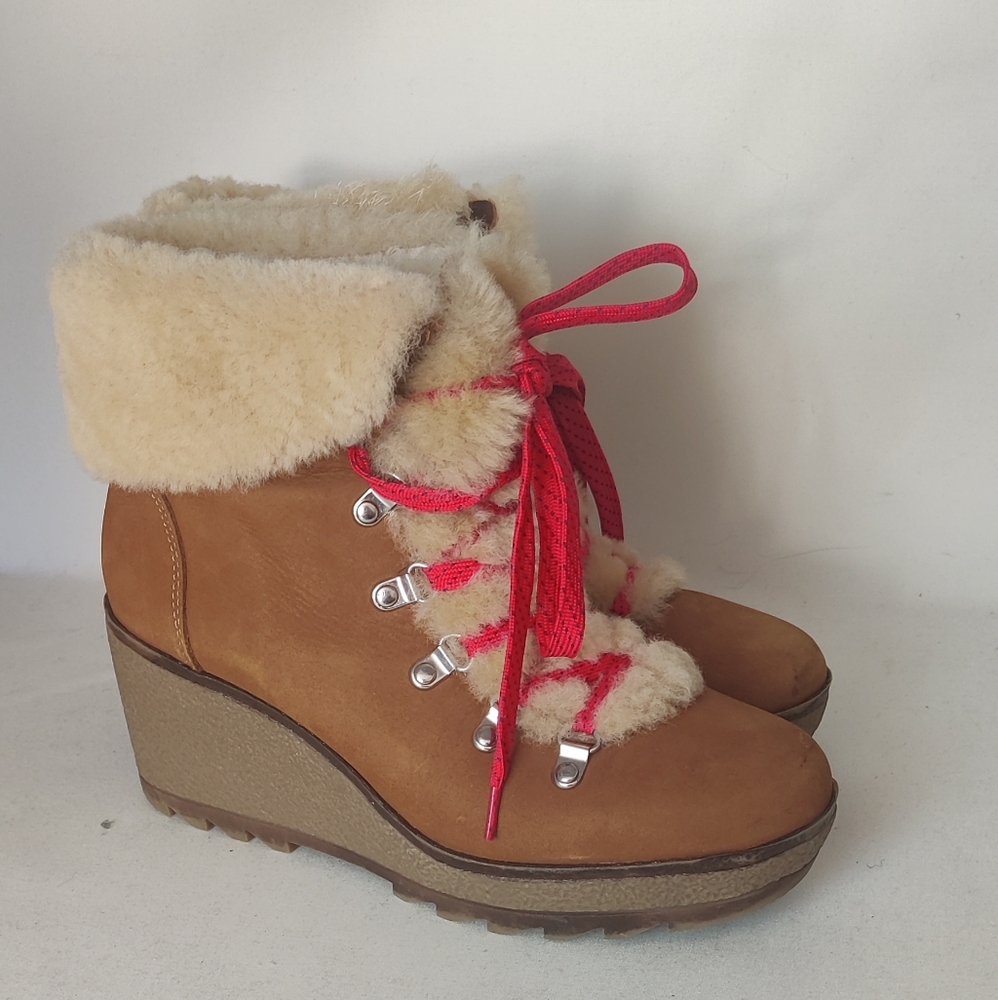 J. Crew Nordic wedge boots winter hiking style sz 8